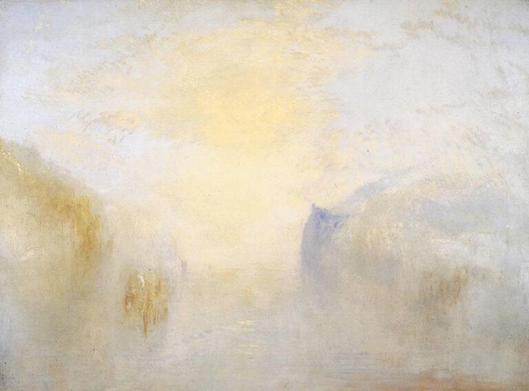 Joseph Mallord William TURNER – Soleil levant, un bateau entre des promontoires
